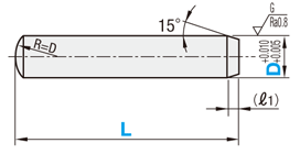 Dowel Pins - Positive Tolerance, End Shape: One End Tapered, One End Spherical, Fit Tolerance: +0.01/+0.005: Related Image