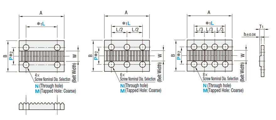 Timing Belt Clamp Plates Anti-overtightening / Hole Position Configurable Drawing